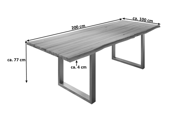 #naturfarben #200x100 #u-gestellsilber