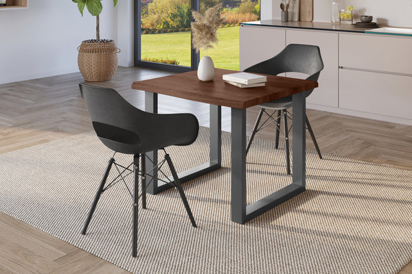 #holznussbaum-optik #80x80 #u-gestellschwarz