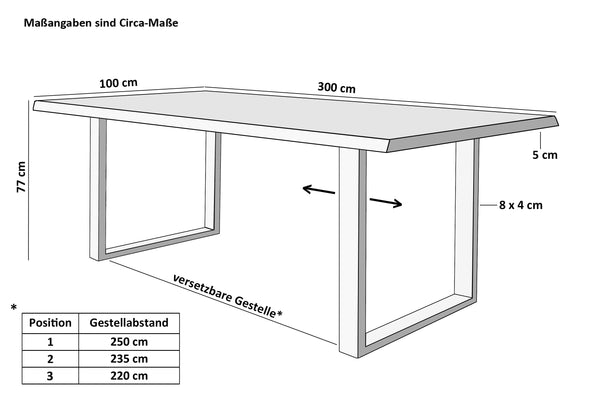#honigfarben #300x100 #u-gestellschwarz