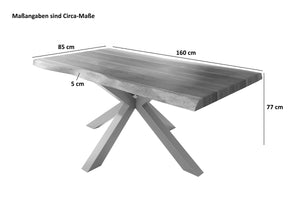#akazienussbaumfarben #160x85 #spider-gestellsilber