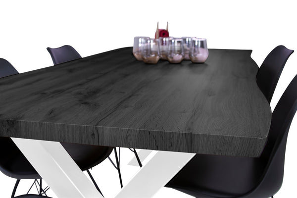 #holzgraufarben-optik #240x100 #x-gestellweiß