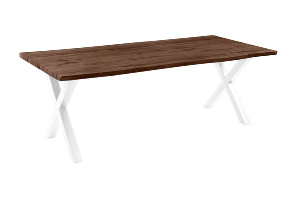 #holznussbaum-optik #240x100 #x-gestellweiß