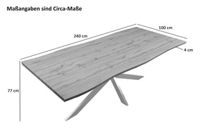 #holznussbaum-optik #240x100 #spider-gestellschwarz