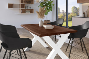 #holznussbaum-optik #160x85 #x-gestellweiß