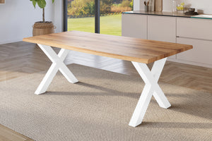 #holzwildeiche-optik #220x100 #x-gestellweiß