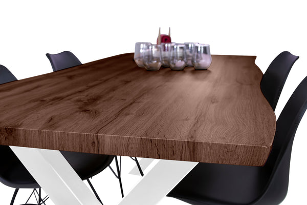 #holznussbaum-optik #240x100 #x-gestellweiß