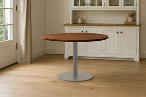 #akazienussbaumfarben #110x110 #säulen-gestellrundsilber