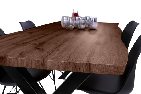 #holznussbaum-optik #240x100 #x-gestellschwarz