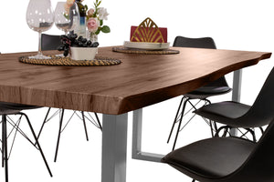 #holznussbaum-optik #240x100 #u-gestellsilber