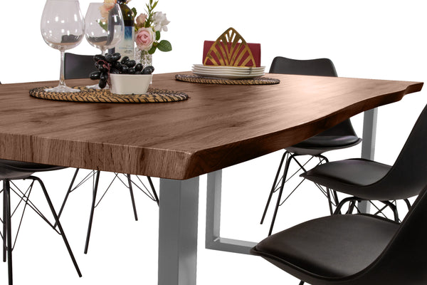 #holznussbaum-optik #240x100 #u-gestellsilber