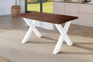 #holznussbaum-optik #120x80 #x-gestellweiß