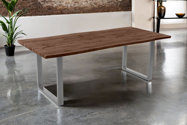 #holznussbaum-optik #240x100 #u-gestellsilber