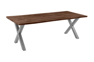 #holznussbaum-optik #240x100 #x-gestellsilber