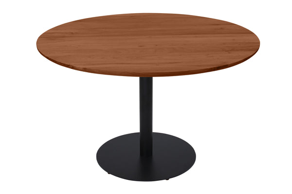 #akazienussbaumfarben #120x120 #säulen-gestellrundschwarz