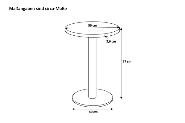 #50x50 #mangonaturfarben #säulen-gestellrundschwarz
