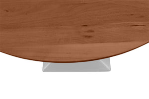 #akazienussbaumfarben #120x120 #säulen-gestelleckigsilber