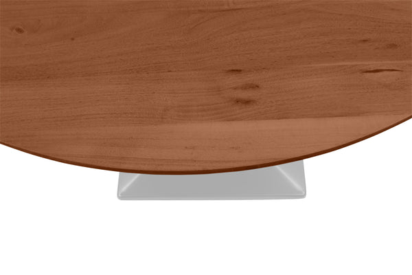 #akazienussbaumfarben #120x120 #säulen-gestelleckigsilber