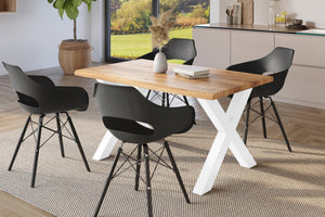 #holzwildeiche-optik #160x85 #x-gestellweiß