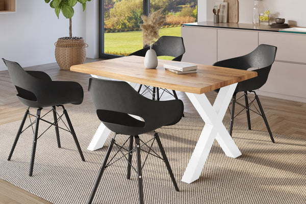 #holzwildeiche-optik #160x85 #x-gestellweiß