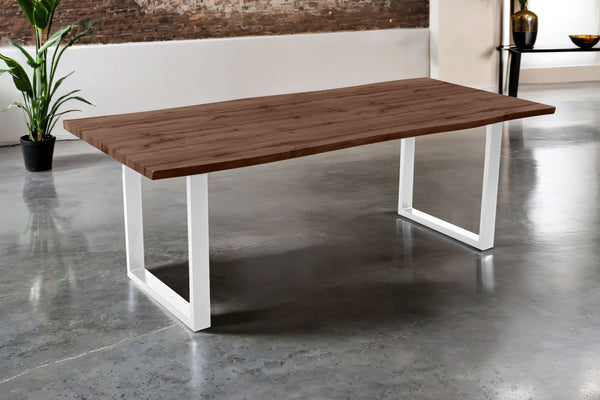 #holznussbaum-optik #240x100 #u-gestellweiß