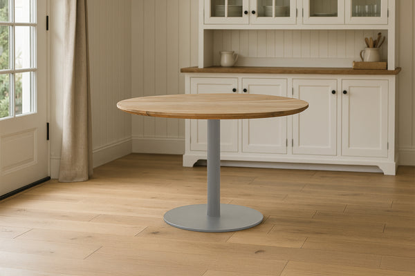 #akazienaturfarben #120x120 #säulen-gestellrundsilber