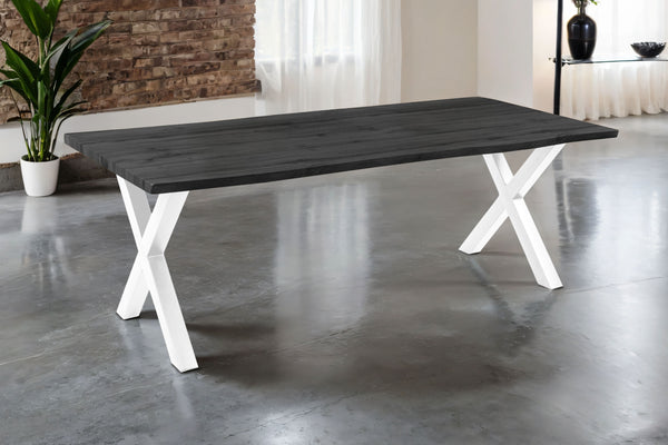 #holzgraufarben-optik #240x100 #x-gestellweiß