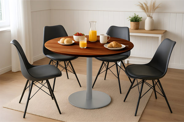 #akazienussbaumfarben #120x120 #säulen-gestellrundsilber