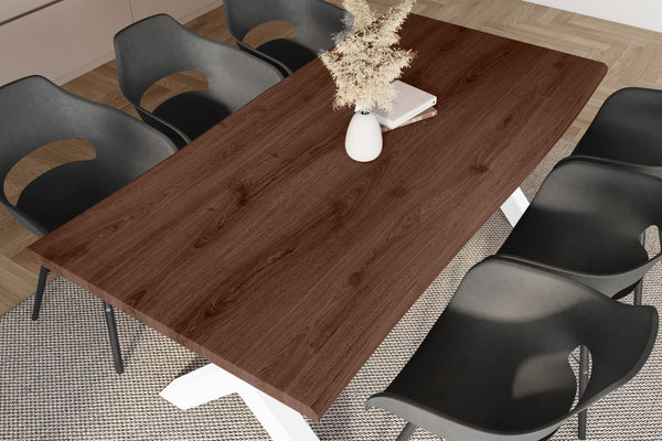 #holznussbaum-optik #220x100 #x-gestellweiß