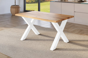 #holzwildeiche-optik #120x80 #x-gestellweiß