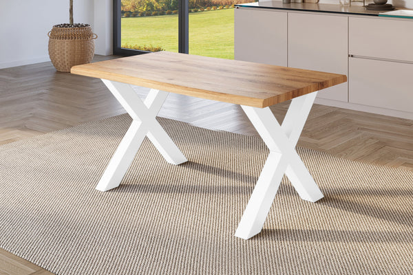 #holzwildeiche-optik #160x85 #x-gestellweiß