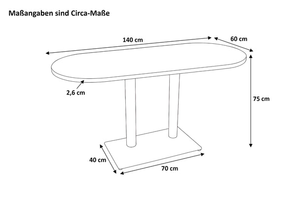 #140x60 #säulen-gestellsilber