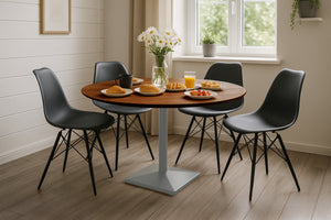 #akazienussbaumfarben #110x110 #säulen-gestelleckigsilber