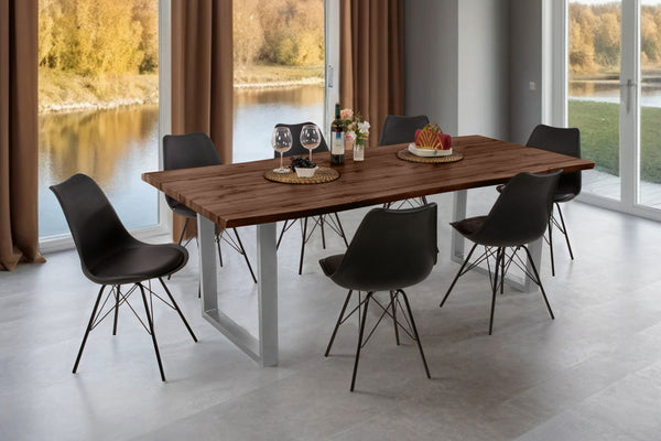 #holznussbaum-optik #240x100 #u-gestellsilber