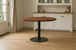 #akazienussbaumfarben #110x110 #säulen-gestellrundschwarz