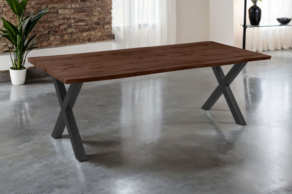 #holznussbaum-optik #240x100 #x-gestellschwarz