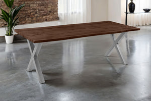 #holznussbaum-optik #240x100 #x-gestellsilber