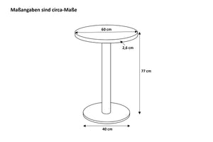 #60x60 #mangonaturfarben #säulen-gestellrundschwarz