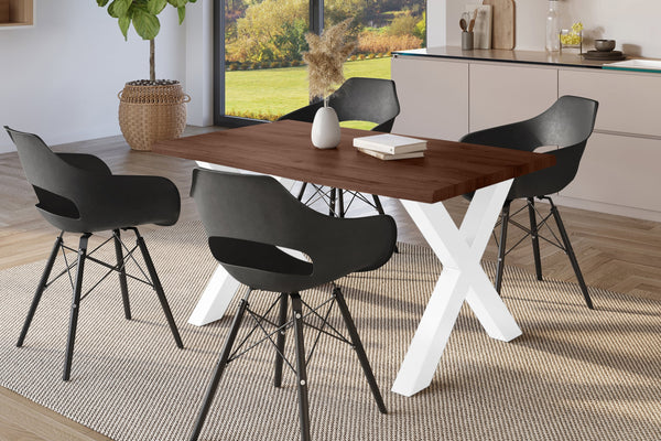 #holznussbaum-optik #120x80 #x-gestellweiß