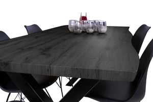 #holzgraufarben-optik #240x100 #x-gestellschwarz