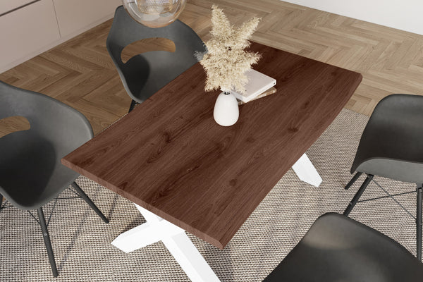 #holznussbaum-optik #160x85 #x-gestellweiß