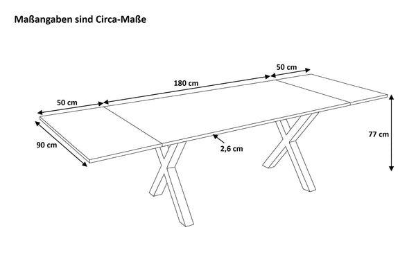#180(280)x90 #x-gestellweiß
