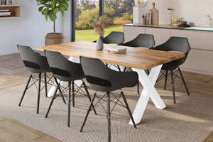 #holzwildeiche-optik #240x100 #x-gestellweiß