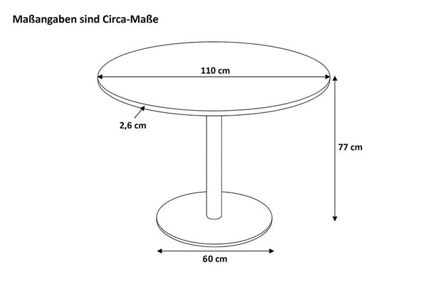 #akazienaturfarben #110x110 #säulen-gestellrundsilber