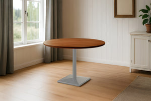 #akazienussbaumfarben #110x110 #säulen-gestelleckigsilber