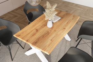 #holzwildeiche-optik #140x80 #x-gestellweiß
