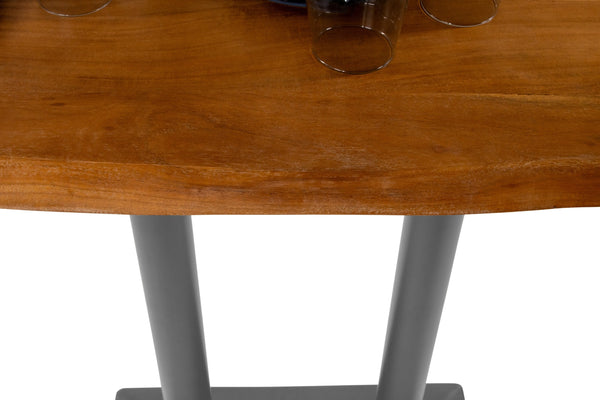 #akazienussbaumfarben #100x60 #säulen-gestellsilber