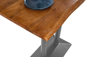 #akazienussbaumfarben #100x60 #säulen-gestellsilber