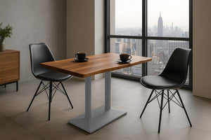 #akazienussbaumfarben #100x60 #säulen-gestellsilber