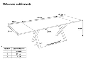 #naturfarben #140(220)x90 #x-gestellsilber