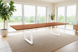 #nussbaumfarben #200(300)x100 #u-gestellweiß